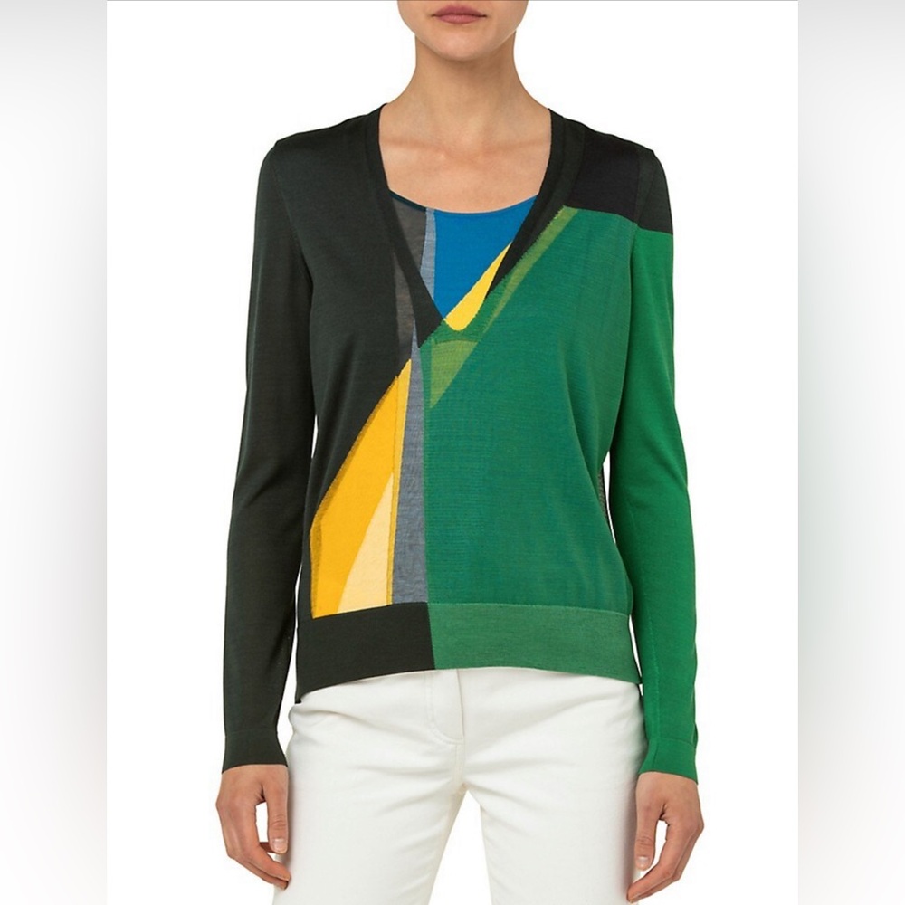 AKRIS Layered V-neck Sweater